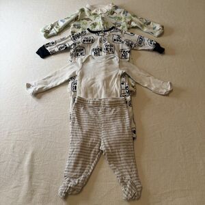 Lot Of 3 Sleepers Burts Bees Carter’s Mighty Goods 0-3 Month Sleeping Suit